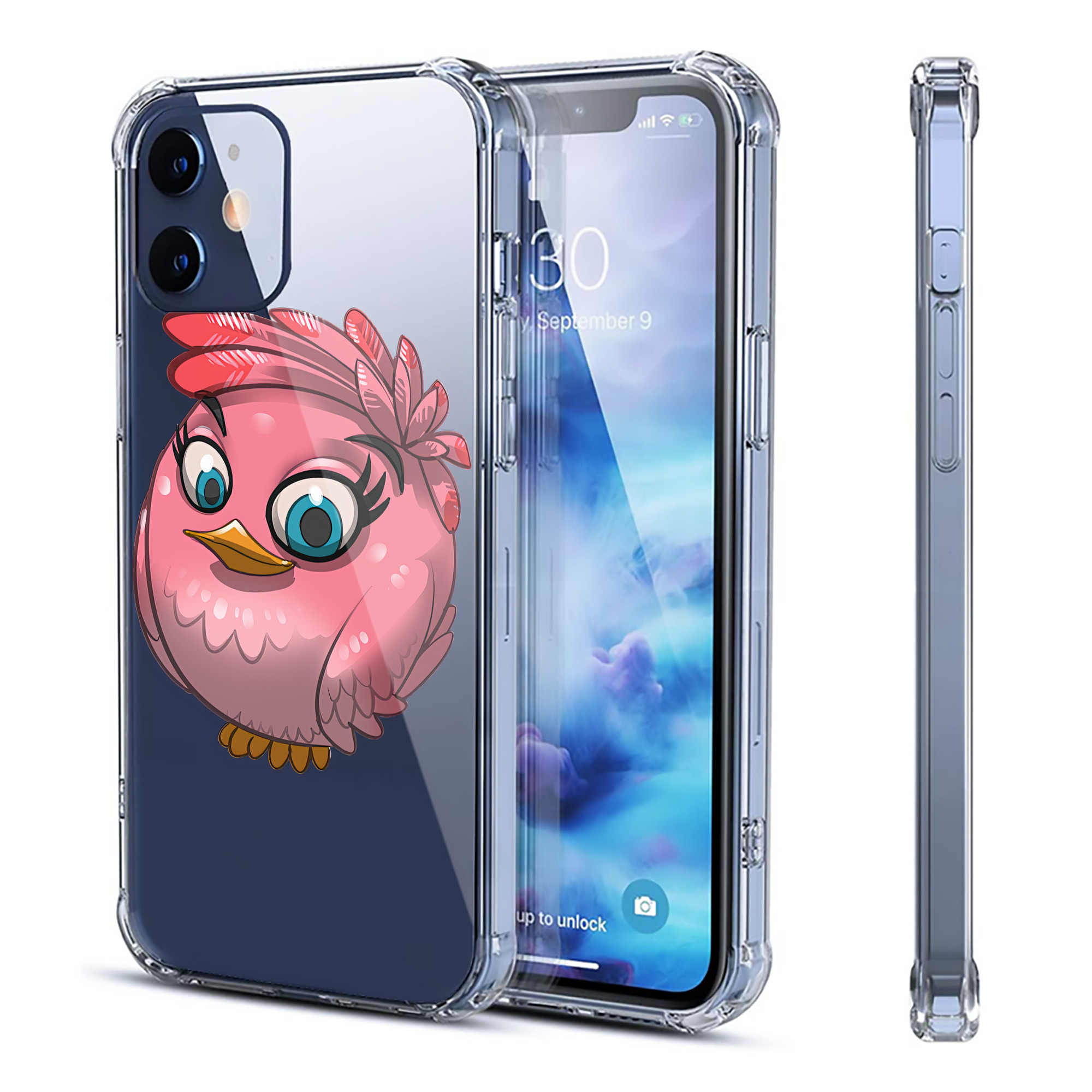 （画像用） Angry Birds アングリーバード 【iPhone 12シリーズ対応】透明スマホケース（クリアソフトケース）